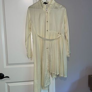 Yellow High-Low Button Down Top